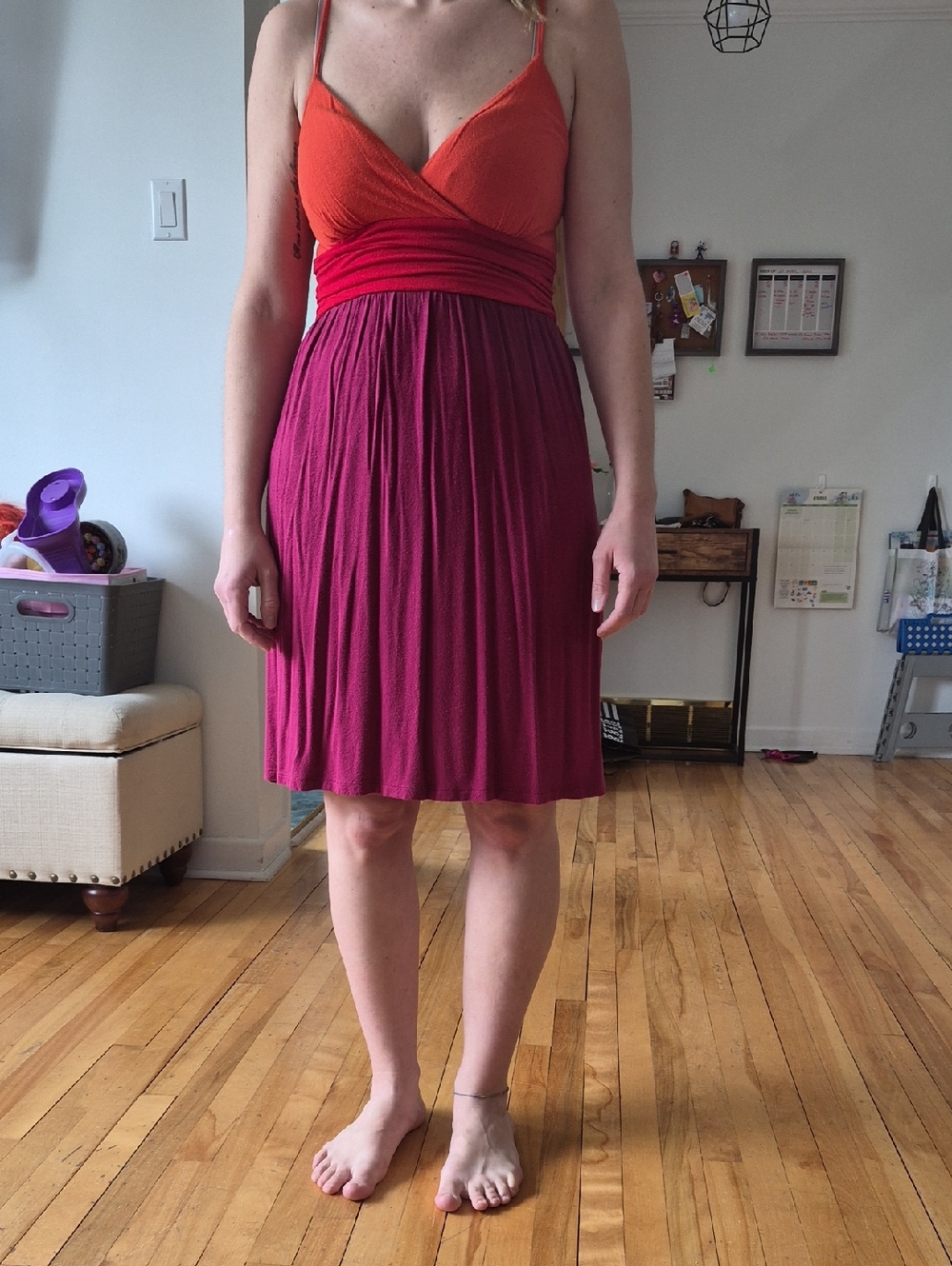 George Bright Red V-Neck Top
